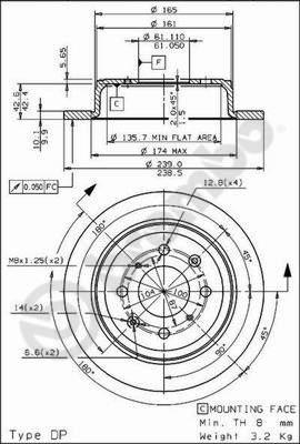 Brembo 08.7104.75 - Bremžu diski www.autospares.lv