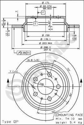 Brembo 08.7765.75 - Bremžu diski www.autospares.lv