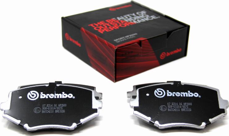 Brembo 07.B314.06 - Augstas veiktspējas bremžu uzliku komplekts www.autospares.lv