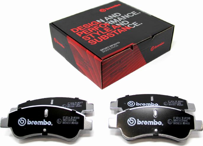 Brembo 07.B314.38 - Augstas veiktspējas bremžu uzliku komplekts autospares.lv