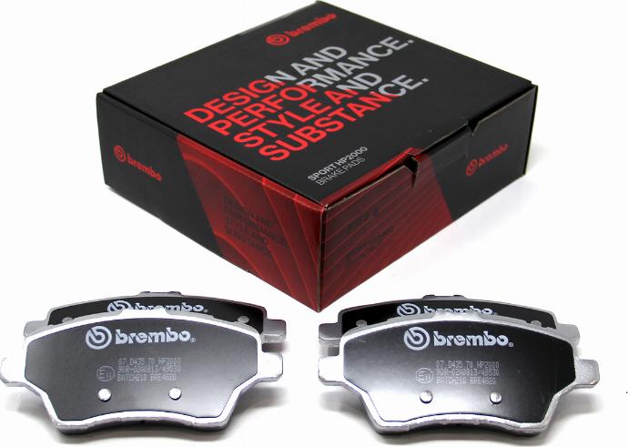 Brembo 07.D435.70 - Augstas veiktspējas bremžu uzliku komplekts www.autospares.lv