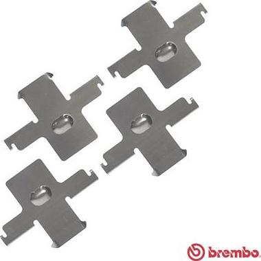 Brembo A 02 290 - Piederumu komplekts, Disku bremžu uzlikas www.autospares.lv