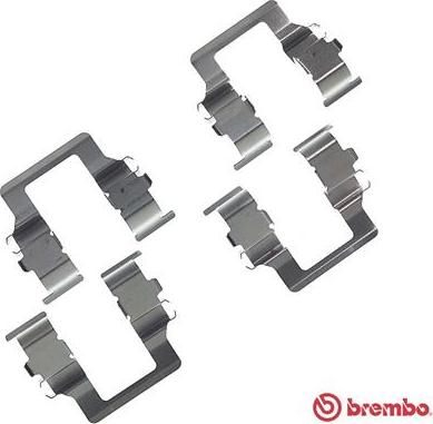 Brembo A 02 201 - Piederumu komplekts, Disku bremžu uzlikas www.autospares.lv