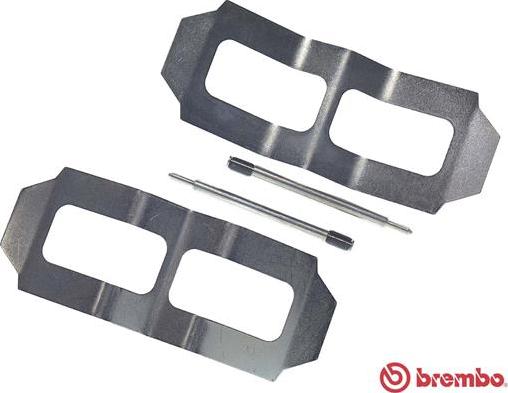 Brembo A 02 271 - Piederumu komplekts, Disku bremžu uzlikas www.autospares.lv