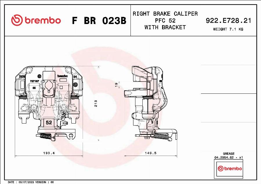 Brembo F BR 023B - Bremžu suports www.autospares.lv