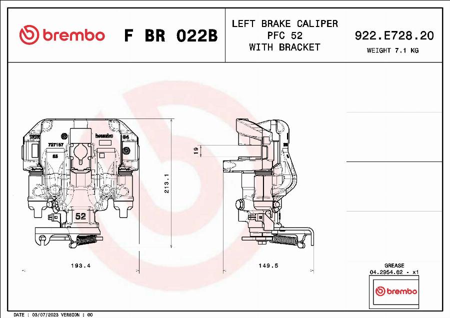 Brembo F BR 022B - Bremžu suports www.autospares.lv