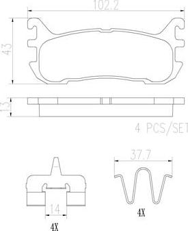 Brembo P49046N - Bremžu uzliku kompl., Disku bremzes autospares.lv