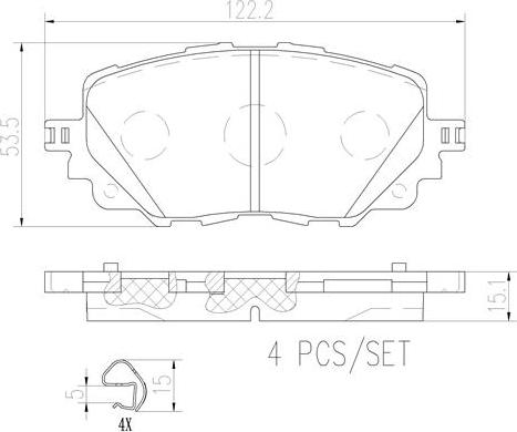 Brembo P49054N - Bremžu uzliku kompl., Disku bremzes www.autospares.lv