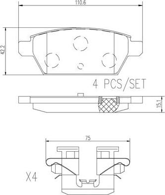 Brembo P49051N - Тормозные колодки, дисковые, комплект www.autospares.lv