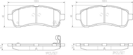 Brembo P 49 057 - Bremžu uzliku kompl., Disku bremzes www.autospares.lv