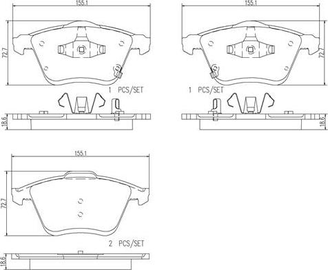 Brembo P49038N - Bremžu uzliku kompl., Disku bremzes www.autospares.lv