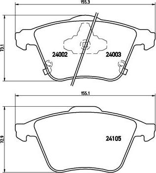 Brembo P 49 038 - Bremžu uzliku kompl., Disku bremzes www.autospares.lv