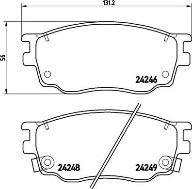 Brembo P 49 033 - Тормозные колодки, дисковые, комплект www.autospares.lv