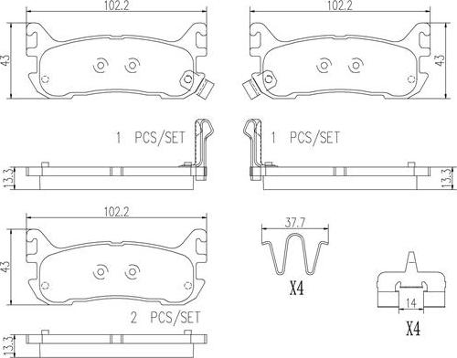 Brembo P49021N - Bremžu uzliku kompl., Disku bremzes www.autospares.lv