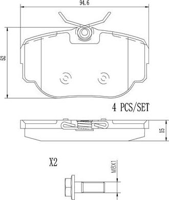 Brembo P44009N - Bremžu uzliku kompl., Disku bremzes autospares.lv