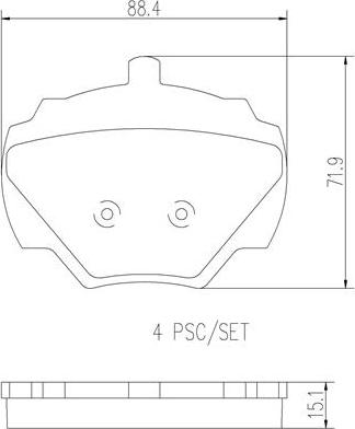 Brembo P44001N - Тормозные колодки, дисковые, комплект www.autospares.lv