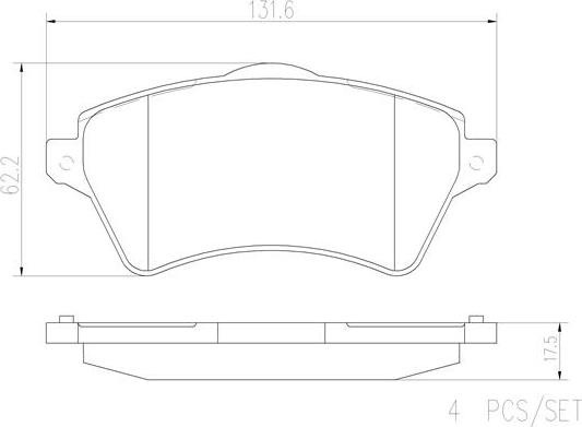 Brembo P44011N - Bremžu uzliku kompl., Disku bremzes www.autospares.lv