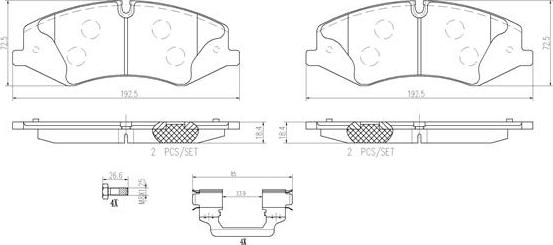 Brembo P44024N - Brake Pad Set, disc brake www.autospares.lv