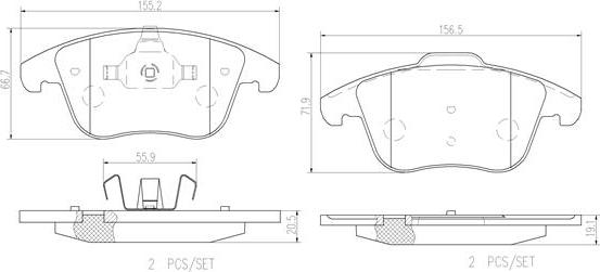 Brembo P44020N - Bremžu uzliku kompl., Disku bremzes autospares.lv