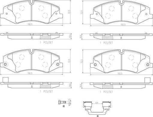 Brembo P44022N - Brake Pad Set, disc brake www.autospares.lv