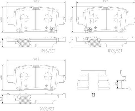 Brembo P59090N - Bremžu uzliku kompl., Disku bremzes autospares.lv