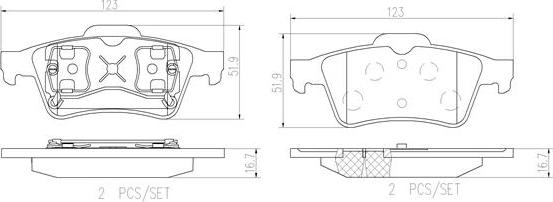 Brembo P59044N - Bremžu uzliku kompl., Disku bremzes autospares.lv