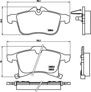 Brembo P 59 045X - Brake Pad Set, disc brake www.autospares.lv