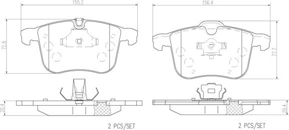 Brembo P59046N - Bremžu uzliku kompl., Disku bremzes autospares.lv