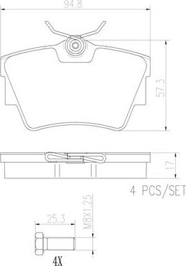 Brembo P59041N - Тормозные колодки, дисковые, комплект www.autospares.lv