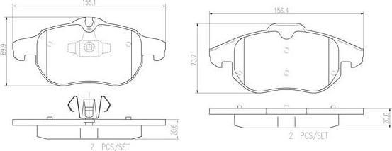 Brembo P59043N - Bremžu uzliku kompl., Disku bremzes autospares.lv