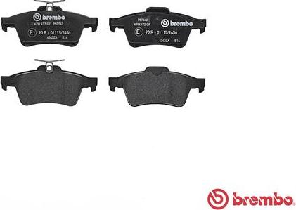 Brembo P 59 042 - Brake Pad Set, disc brake www.autospares.lv