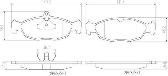 Brembo P59011N - Brake Pad Set, disc brake www.autospares.lv