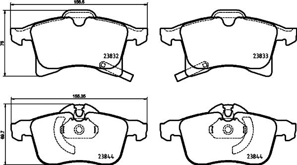 Brembo P 59 089 - Тормозные колодки, дисковые, комплект www.autospares.lv