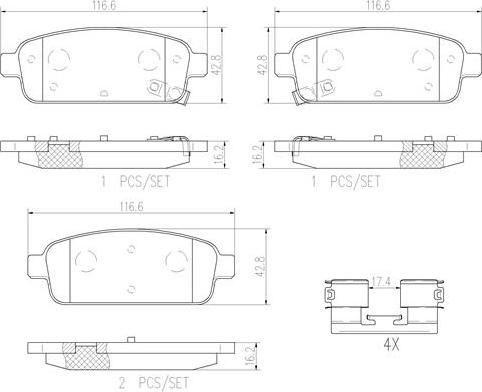 Brembo P59080N - Brake Pad Set, disc brake www.autospares.lv