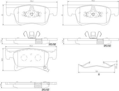 Brembo P59083N - Bremžu uzliku kompl., Disku bremzes www.autospares.lv