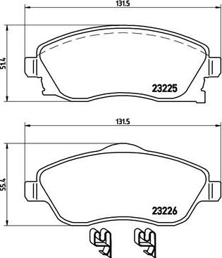 Brembo P 59 036 - Тормозные колодки, дисковые, комплект www.autospares.lv