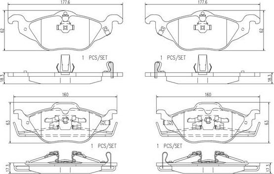 Brembo P59030N - Brake Pad Set, disc brake www.autospares.lv