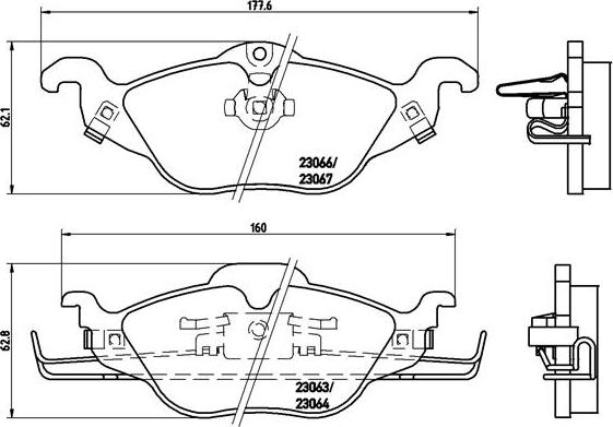 Brembo P 59 030 - Тормозные колодки, дисковые, комплект www.autospares.lv