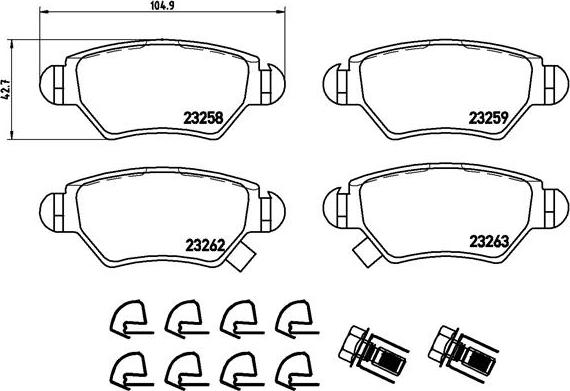 Brembo P 59 031 - Bremžu uzliku kompl., Disku bremzes www.autospares.lv