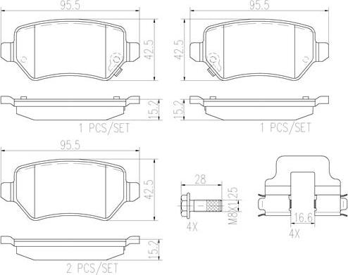 Brembo P59038N - Brake Pad Set, disc brake www.autospares.lv