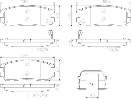 Brembo P59021N - Bremžu uzliku kompl., Disku bremzes www.autospares.lv