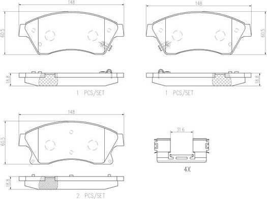 Brembo P59076N - Bremžu uzliku kompl., Disku bremzes autospares.lv