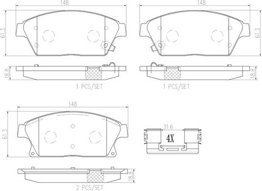 Brembo P59077N - Bremžu uzliku kompl., Disku bremzes autospares.lv