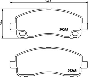 Brembo P 54 042 - Bremžu uzliku kompl., Disku bremzes www.autospares.lv