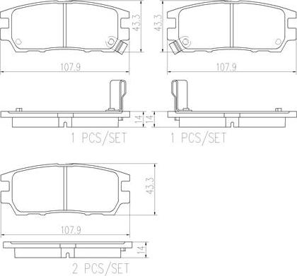 Brembo P54018N - Brake Pad Set, disc brake www.autospares.lv