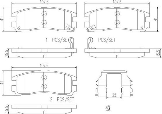 Brembo P54012N - Brake Pad Set, disc brake www.autospares.lv