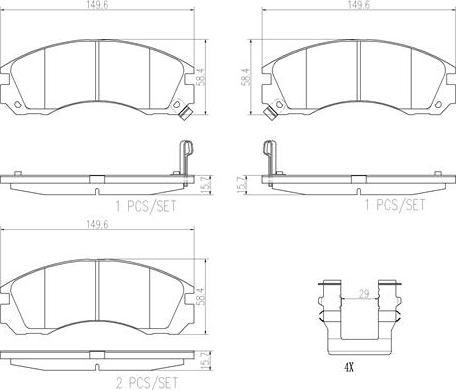 Brembo P54017N - Bremžu uzliku kompl., Disku bremzes www.autospares.lv