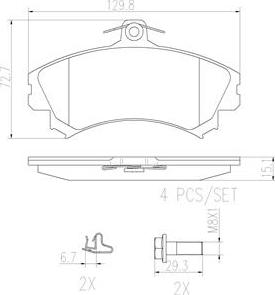 Brembo P54022N - Bremžu uzliku kompl., Disku bremzes www.autospares.lv