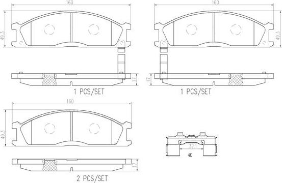 Brembo P56093N - Bremžu uzliku kompl., Disku bremzes www.autospares.lv