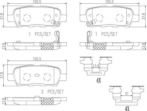 Brembo P56046N - Bremžu uzliku kompl., Disku bremzes autospares.lv